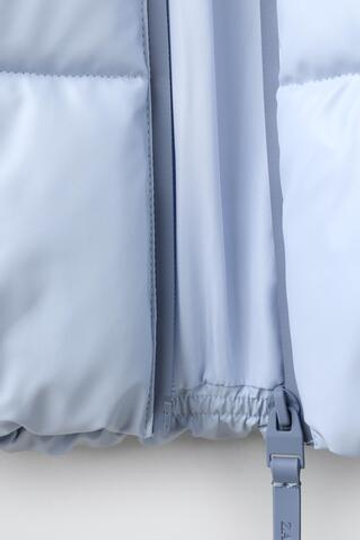 ZARA СТЕГАНАЯ БЛЕСТЯЩАЯ КУРТКА WATER REPELLENT, ПАСТЕЛЬНО-СИНИЙ