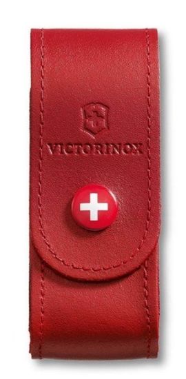 Чехол Victorinox (кожа) на ремень Мод. #4.0520.1 (красный)(35 x 100 x 40 мм)