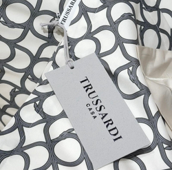 Постельное белье 2 спальное евро макси Trussardi Contemporary Logo бежевое