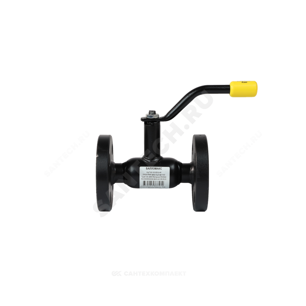 Кран шаровой сталь 09Г2С Ballomax КШТ 60.103 Ду 40 Ру40 фл L=200мм BROEN КШТ 60.103.040.А.40
