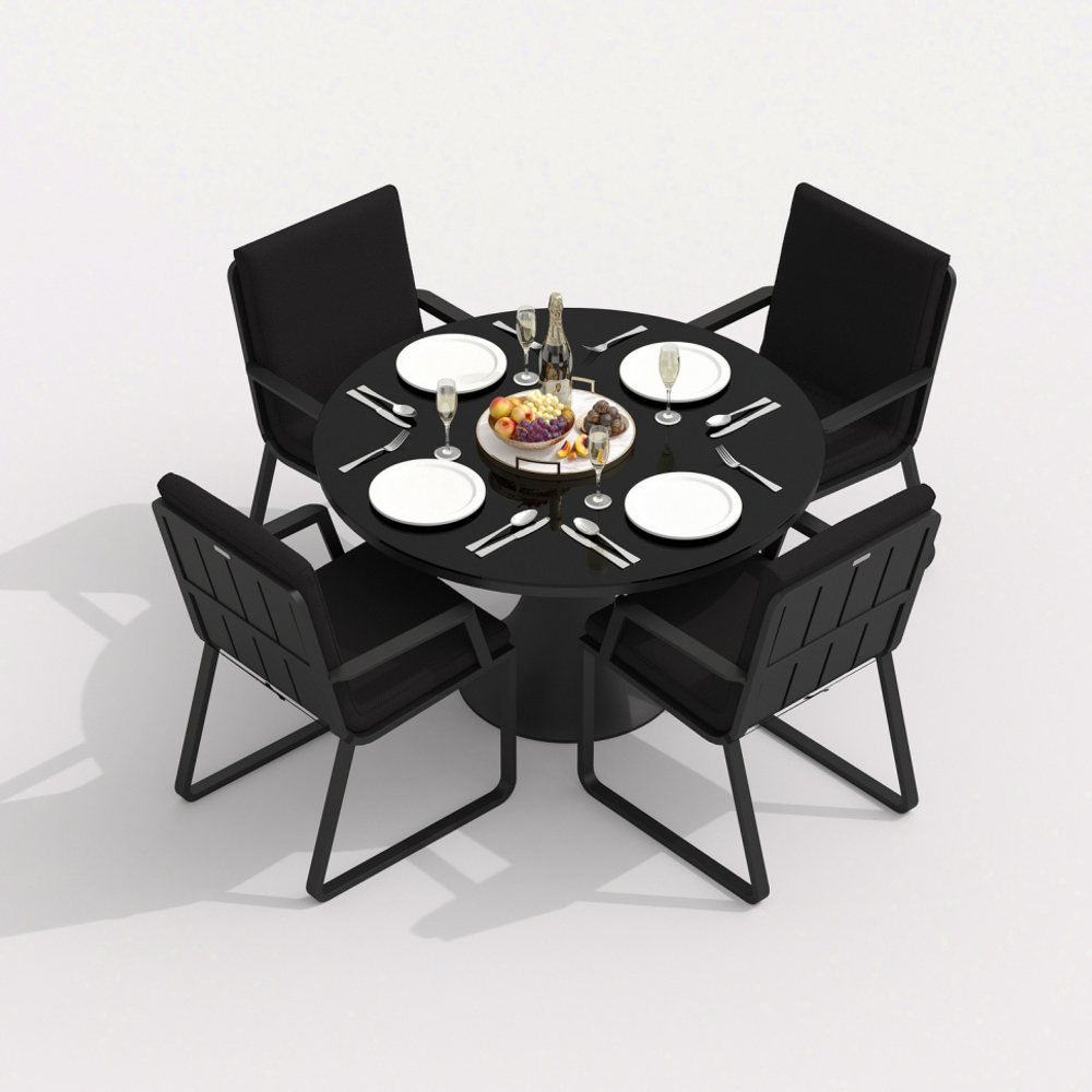 Стол круглый обеденный Ideal Patio ДИВА карбон