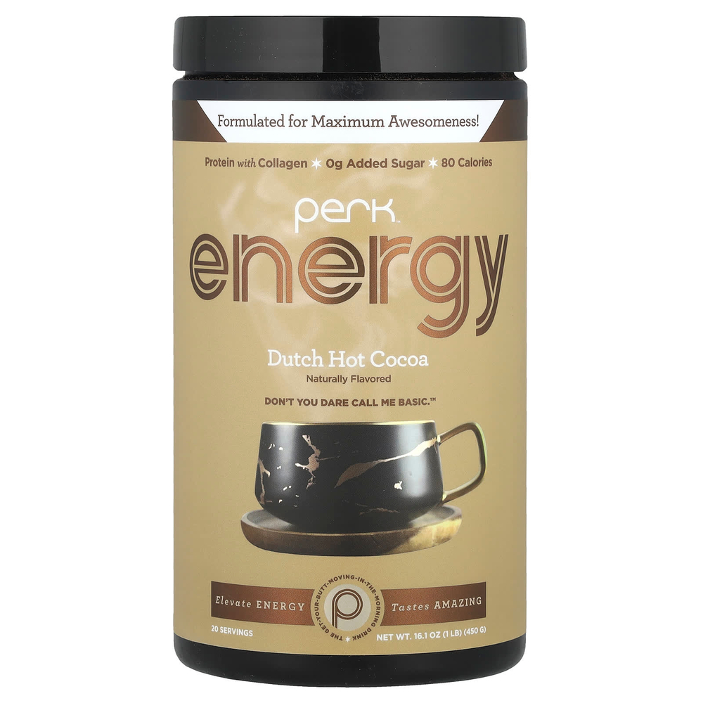 Perk Energy, Горячее какао по-голландски, 450 г (16,1 унции)