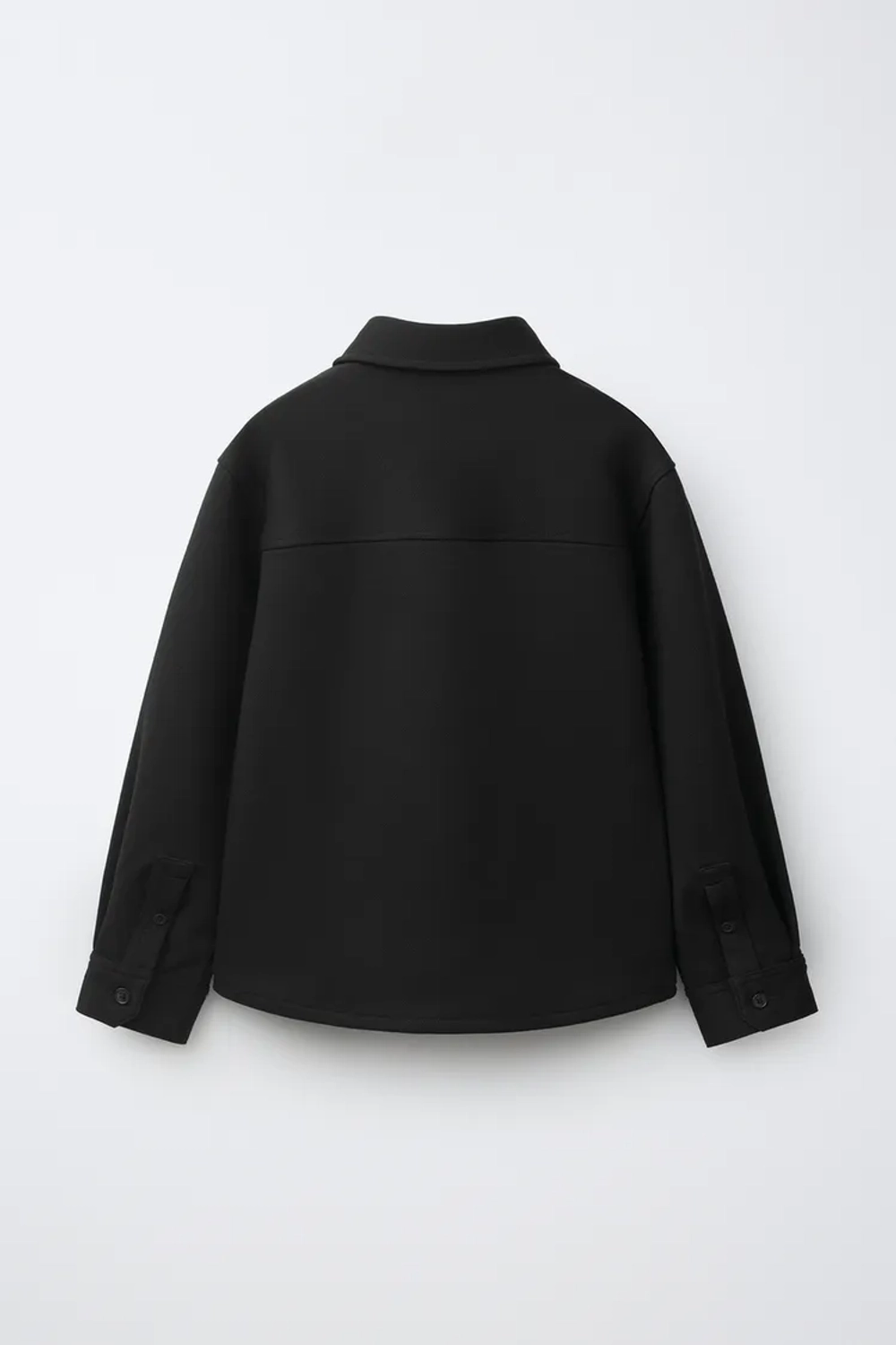 ZARA КУРТКА-РУБАШКА С КАРМАНОМ, ЧЕРНЫЙ