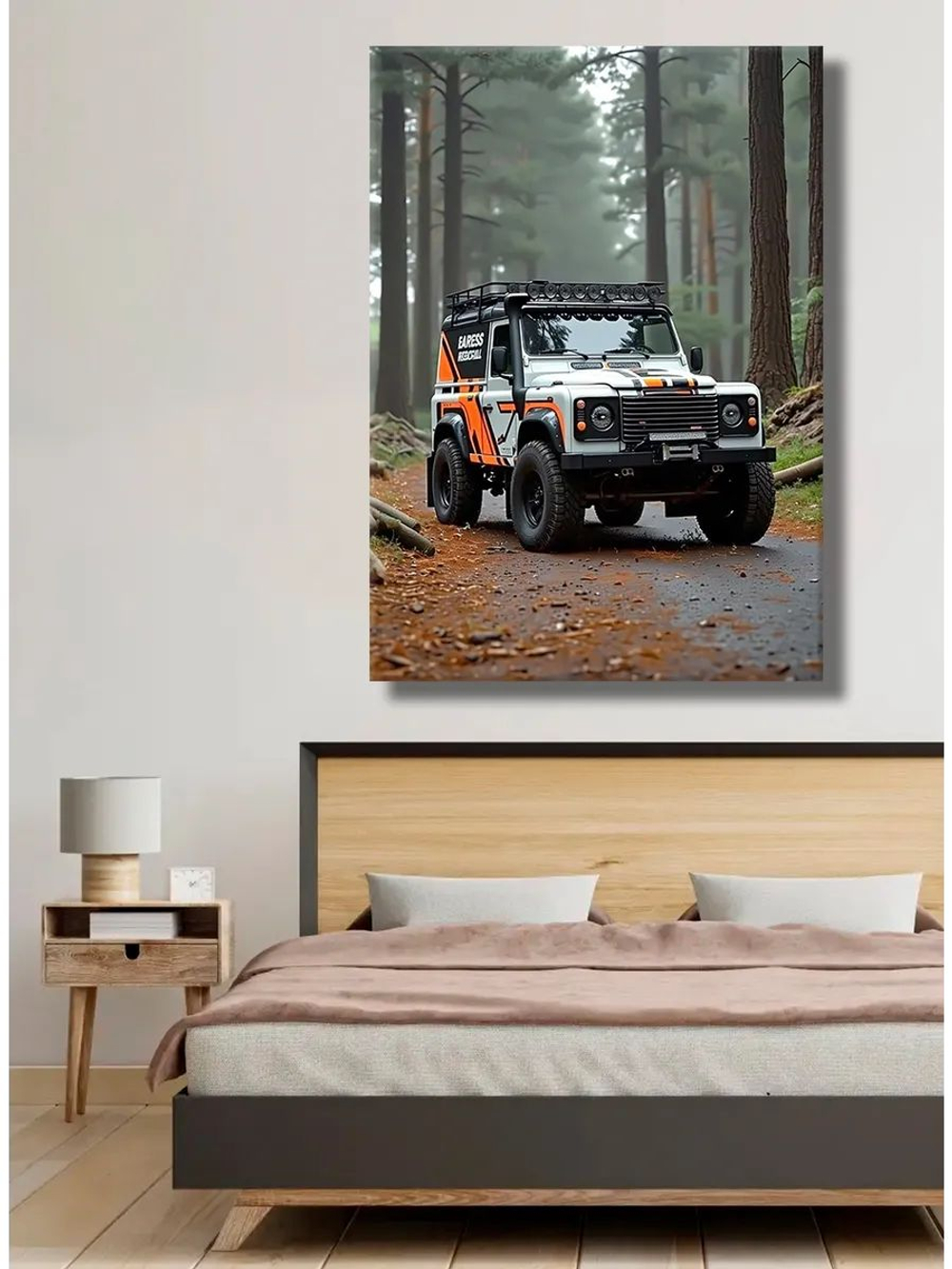 Картина "Land Rover Лесной Патруль",на стену 50х70см 1шт.
