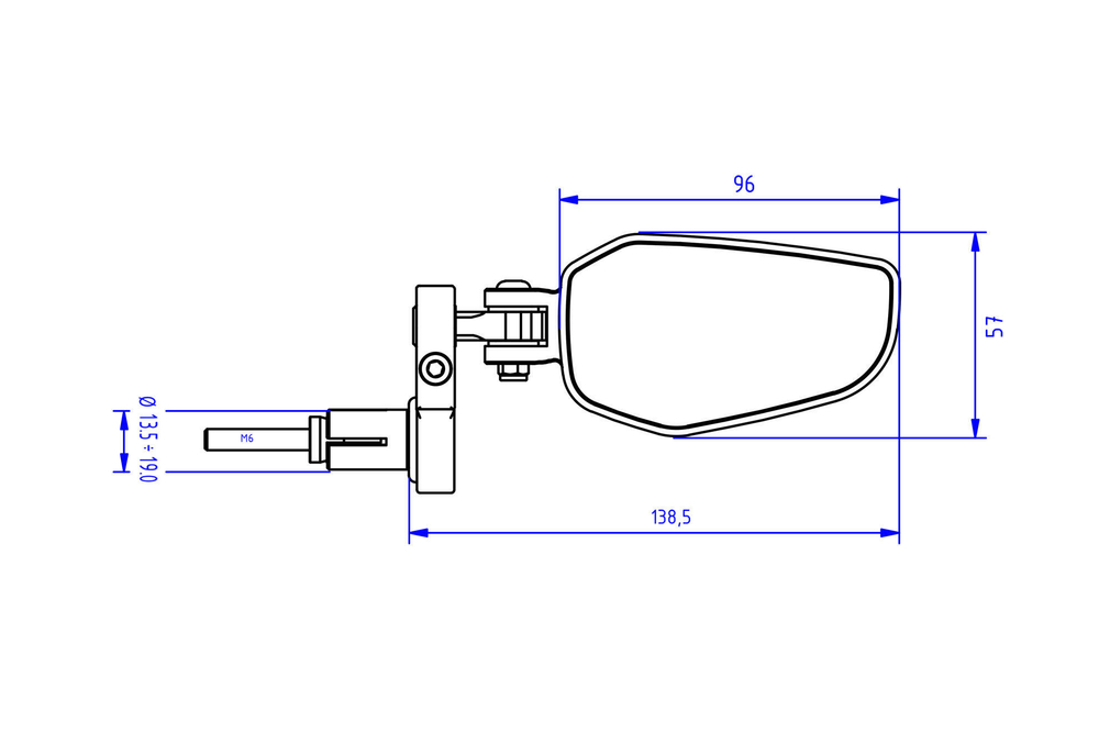 MR711B CNC RACING RH BAR END EVO MIRROR