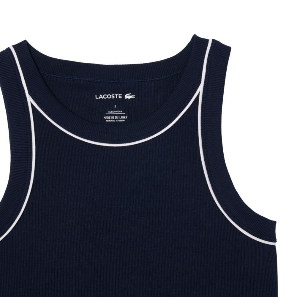 Женские шорты теннисные Lacoste Пижамный комплект из хлопка в рубчик