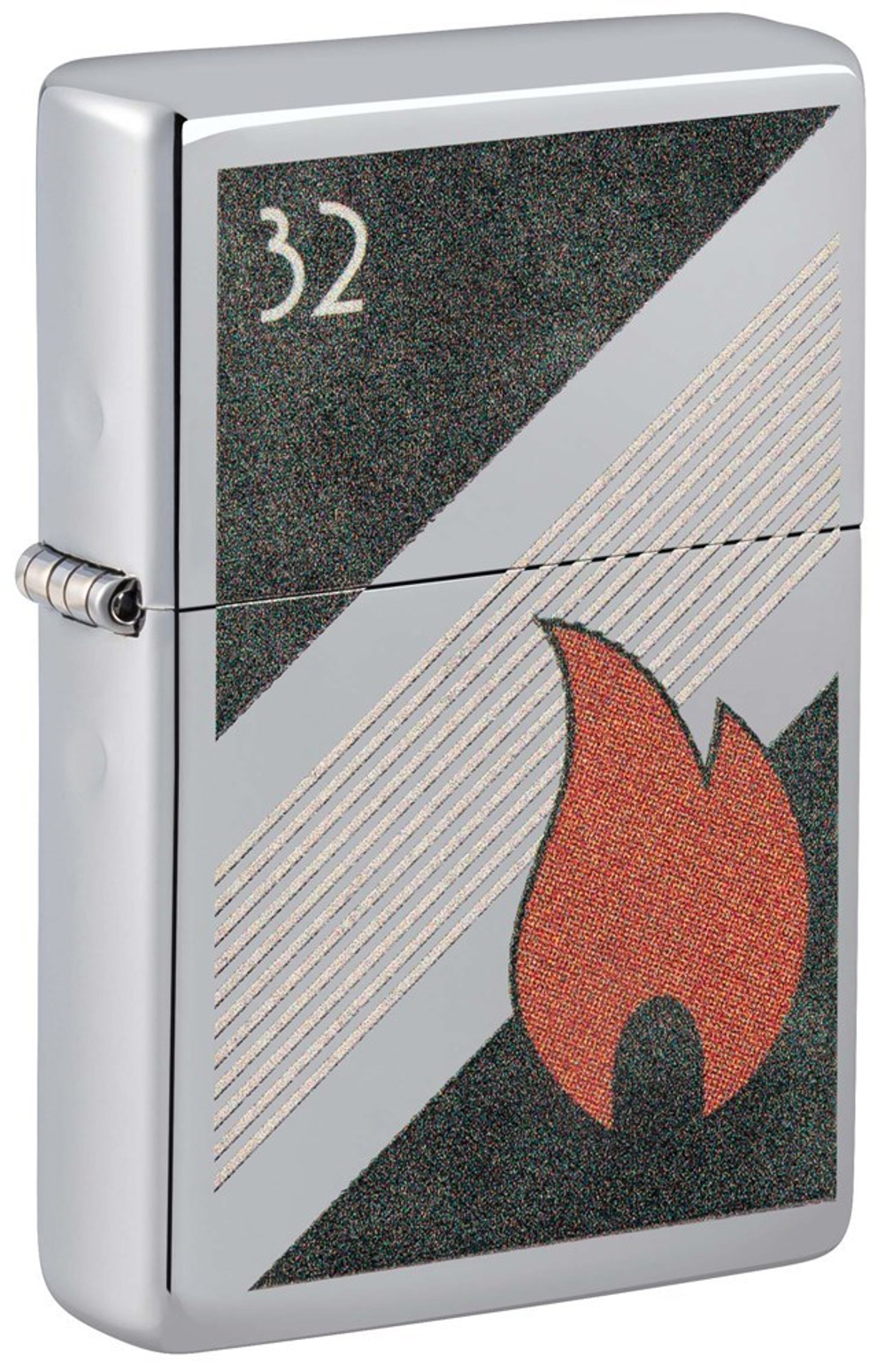 48623 Зажигалка ZIPPO Vintage High Polish Chrome, латунь/сталь, серебристая, 38x13x57 мм