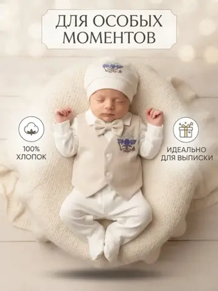 Комбинезон для новорожденных нательныйс гербом