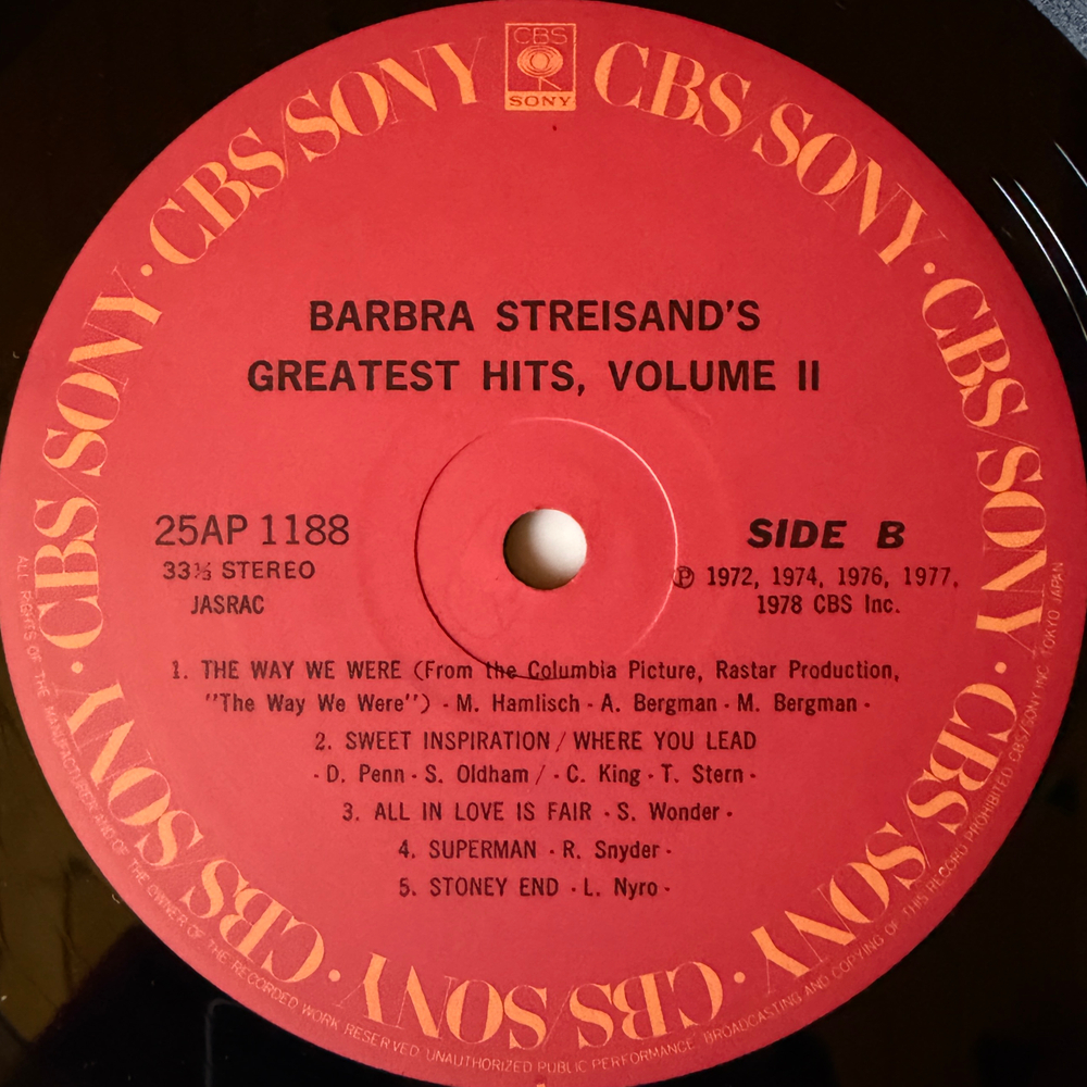 Виниловая пластинка Barbra Streisand – Barbra Streisand's Greatest Hits - Volume 2 LP