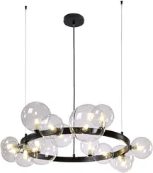 Подвесная люстра AGATA AGATA SP15 V2 BLACK/TRANSPARENTE Crystal Lux