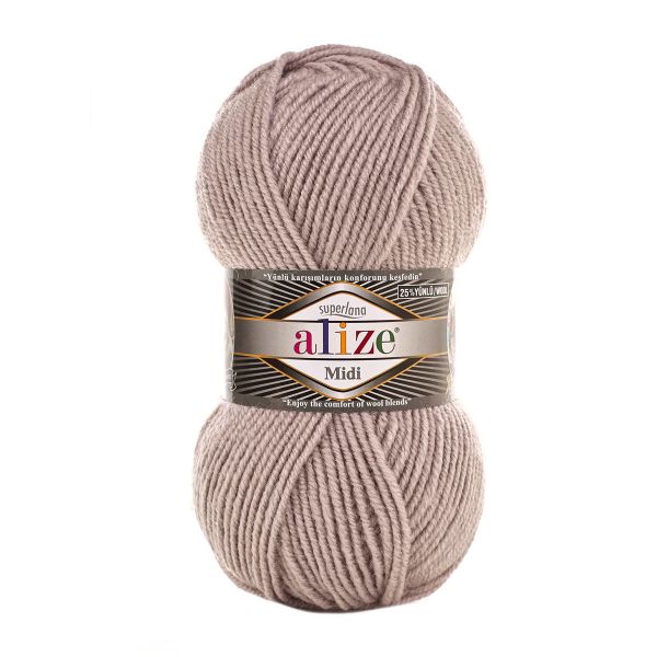 Пряжа Alize (Ализе) Superlana Midi / уп.5 мот. по 100 г, 170м, 652 пепельный A