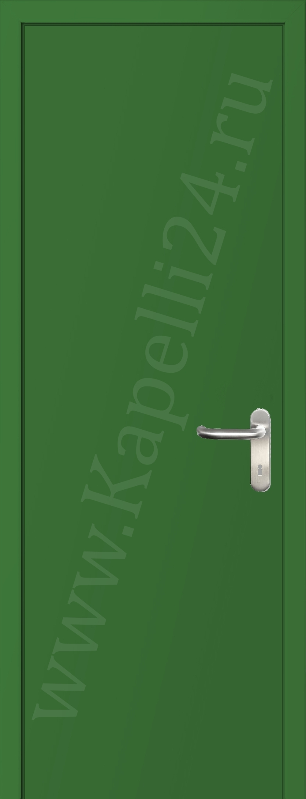 Дверь влагостойкая пластиковая KAPELLI multicolor ДГ RAL 6017 Майский зеленый + коробка