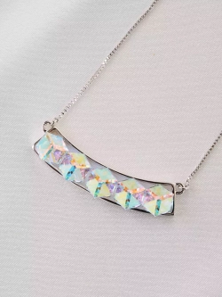 Колье Мираж с дорожкой кубиков-хамелеонов Swarovski