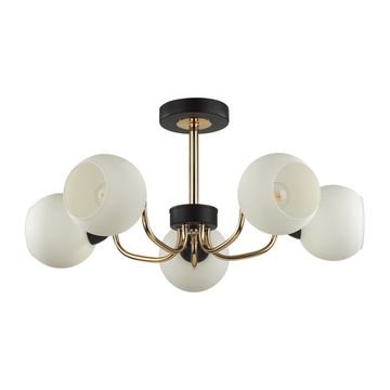Люстра на штанге 5*E27 5642/5C чёрный, золотой Comfi Bliss Lumion