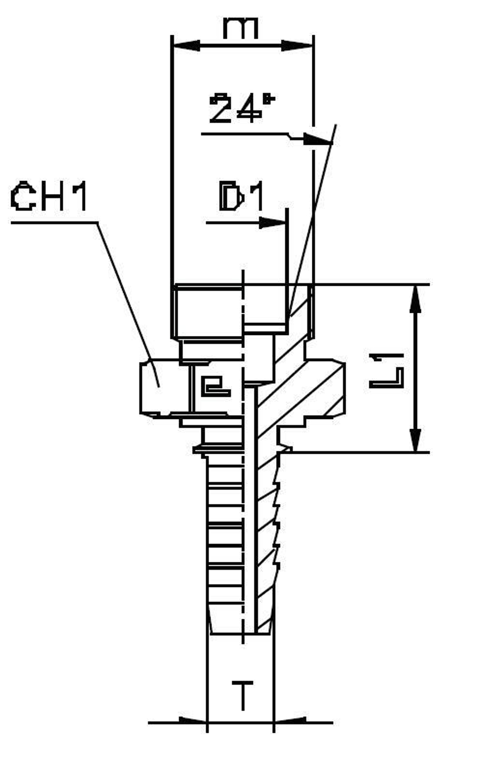 Фитинг DN 12 DKO-L (Ш) 22x1.5 15