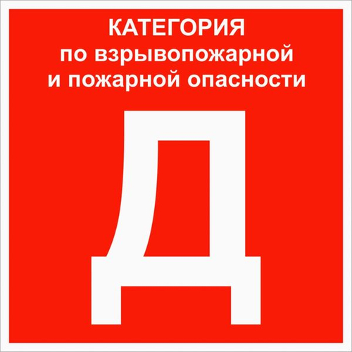 Знак пластик "Категории помещения по взрывопожарной и пожарной опасности Д" (200x200) ГОСТ 12.4.026-2015 EKF PROxima (100.00 шт.) pn-d