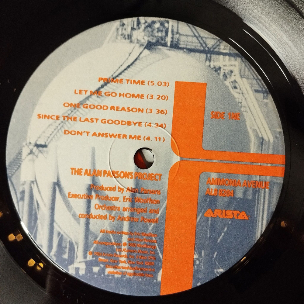 Винтажная виниловая пластинка LP The Alan Parsons Project Ammonia Avenue (USA 1984)
