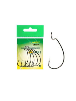 Крючок рыболовный (офсет) MAGNA SUPER LOCK WORM с бородкой и ушком 2317 №7/0