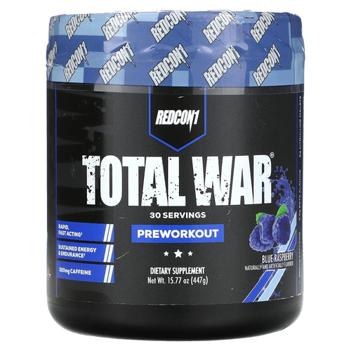 Redcon1, Total War®, предтренировочный комплекс, со вкусом голубой малины, 447 г (15,77 унции)