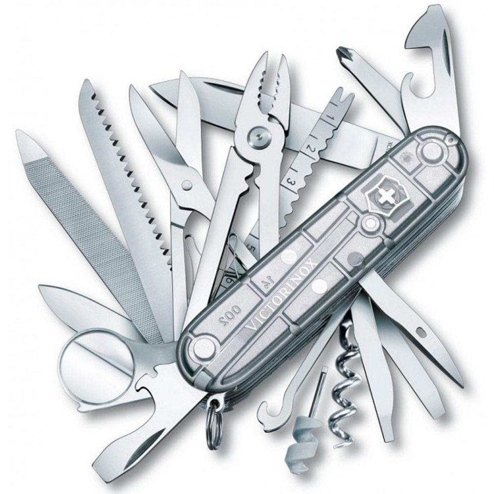 Нож Victorinox SwissСhamp, 91мм, прозрачный серебристый, 1.6794.T7