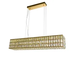 Люстра подвесная светодиодная NewRgy 2798E/64W GOLD+CLEAR, 64 Вт, хромированная и прозрачная