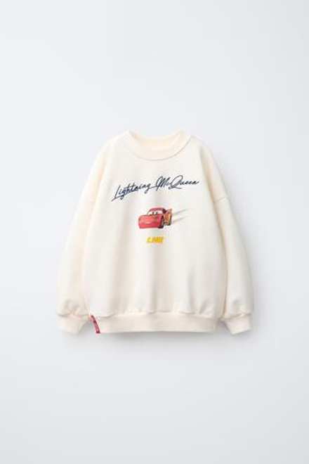 ZARA ТОЛСТОВКА С ПРИНТОМ CARS LIGHTNING MCQUEEN © DISNEY/PIXAR, ЭКРЮ