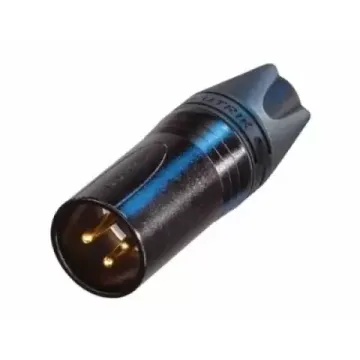 Neutrik NC3MXX-14-B-D кабельный разъем XLR male золоченые контакты, черный корпус, для кабелей больш