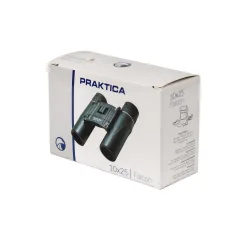 Бинокль Praktica Falcon 10x25 Black в упаковке, вид на фронтально-левую часть