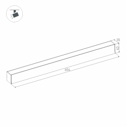 Светильник MAG-FLAT-45-L605-18W Warm3000 (WH, 100 deg, 24V) (Arlight, IP20 Металл, 5 лет) 026952