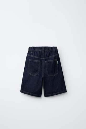ZARA ДЖИНСОВЫЕ ШОРТЫ BAGGY, ИНДИГО