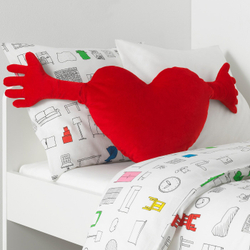 IKEA FAMNIG HJÄRTA (ИКЕА ФАМНИГ ХЙЭРТА) — Подушка, красная, 40x101 см, фото 4