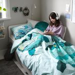 Комплект постельного белья IKEA BLAVINGAD (БЛОВИНГАД), Детский, Голубой с рисунком, 150х200, 50х80 см