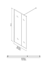 Душевая перегородка Niagara Nova NG-481-10FBLACK (100х200) черный матовый,стекло рифленое/тонированное,1 место