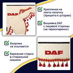 Ламбрекен с косынками двусторонние DAF (экокожа, бежевый, красные кисточки)