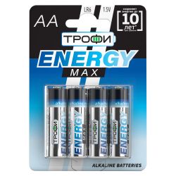 Батарейки Трофи LR6-4BL ENERGY MAX Alkaline | Батарейки Щелочные (Алкалиновые)