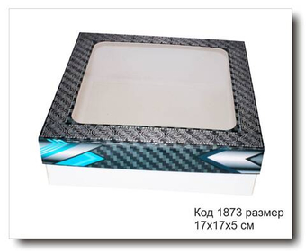 Коробка с окном код 1873 размер 17х17х5 см