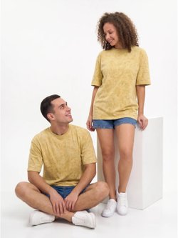 Футболка бежевый меланж  oversize XS-M