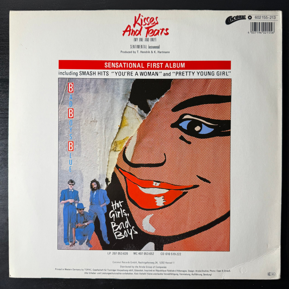 Bad Boys Blue ‎– Kisses And Tears (Европа 1986г.) 12", 45 RPM