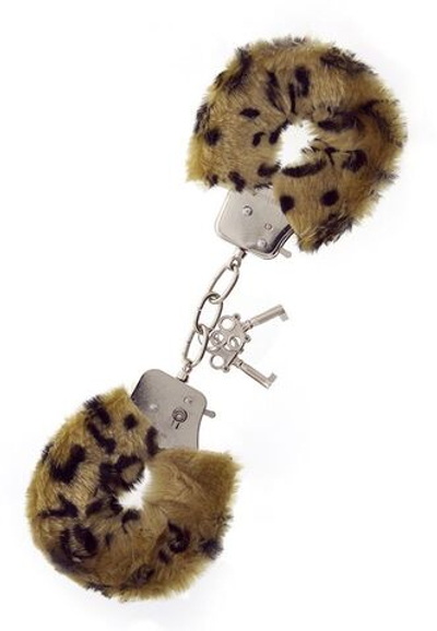 Леопардовые наручники METAL HANDCUFF WITH PLUSH LEOPARD (Цвет: леопард)