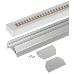 Комплект ЭРА TR-SET-200-1PT-PC WH шинопровод однофазный с профилем для натяжного потолка 2м белый | Однофазный шинопровод и аксессуары
