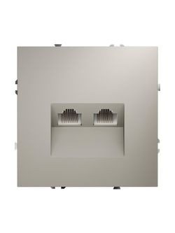 Розетка компьютерная 2-м СП S70 RJ45 + RJ45 кат.6 механизм кашемир Voltum VLS060203