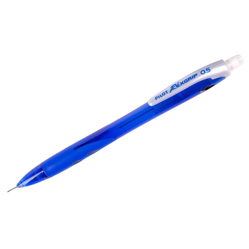 Карандаш механический Pilot Rex Grip 0,5мм, с ластиком, синий корпус