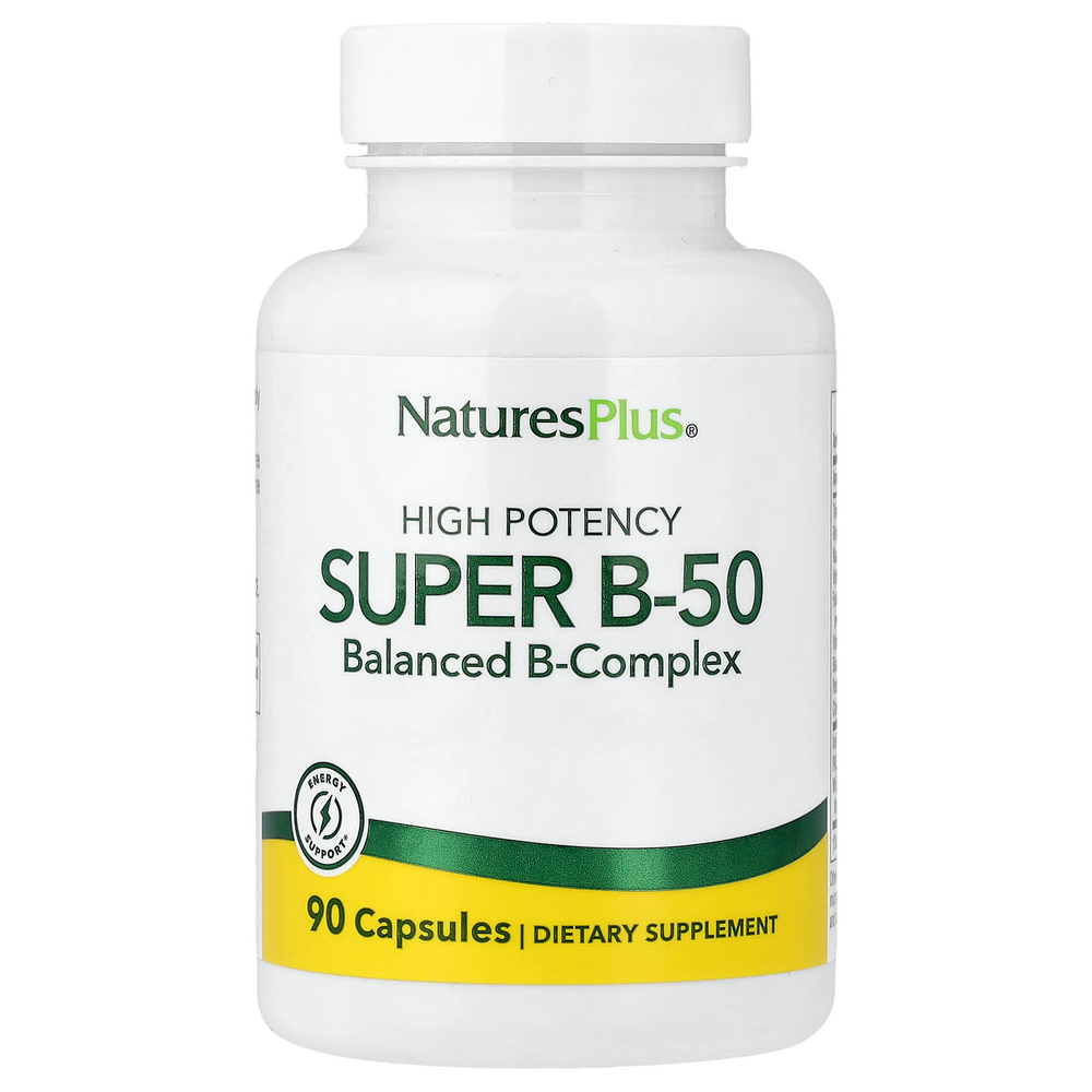 NaturesPlus, Super B-50, высокая эффективность, 90 капсул