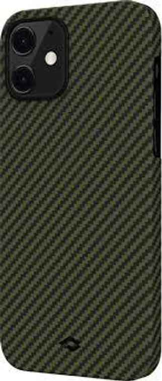 Чехол Pitaka MagEZ Case для iPhone 12 mini 5.4", черно-зеленый, кевлар (арамид) KI1205