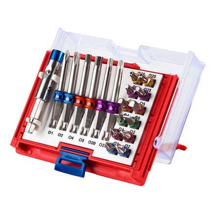 Цена на МАСТАК (058-10019C) Набор вставок (бит) 1/4", TORX, HEX, Pozidriv, Phillips, Slotted, 19 предметов