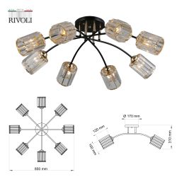 Люстра Rivoli Emanuelle 9101-308 8 * Е27 60 Вт модерн | Rivoli
