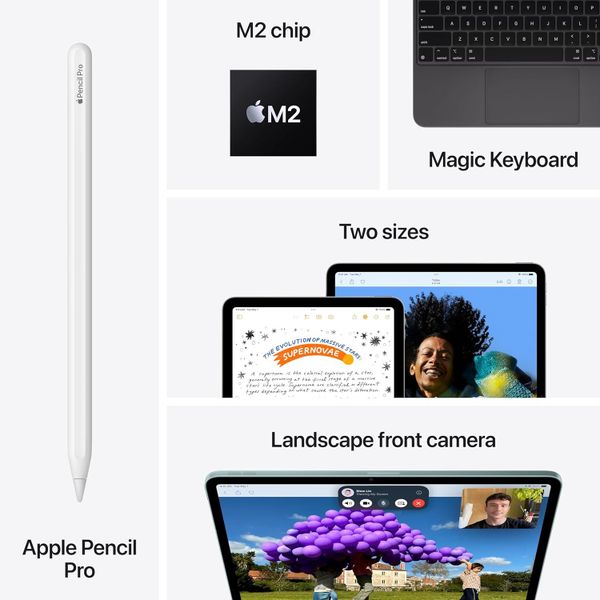 Планшет Apple iPad Air 13 (M2, 2024) 512 ГБ Wi-Fi + Cellular Синий | Blue