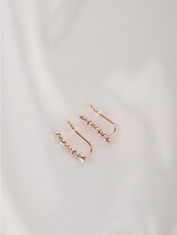 Серьги-клаймберы Млечный путь с белыми кристаллами Swarovski
