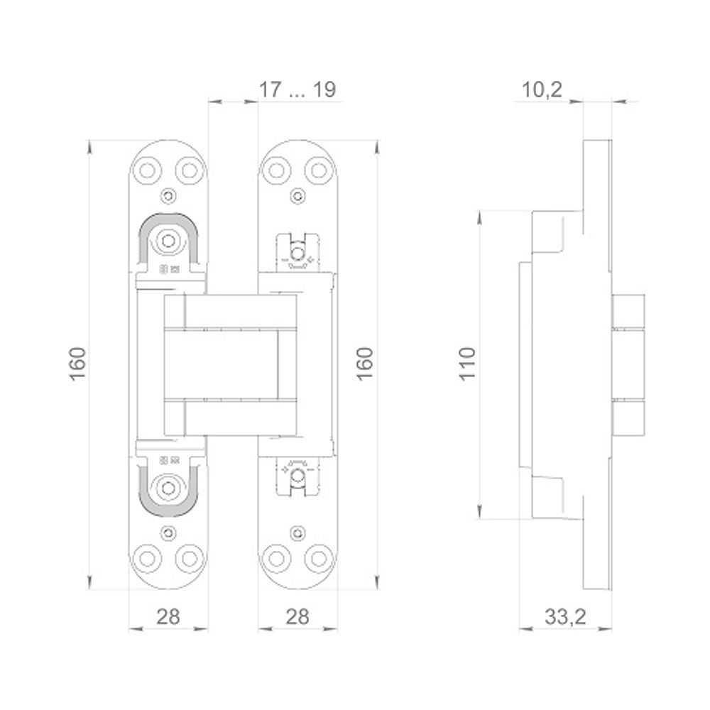 Петля скрытой установки ARMADILLO U3D3400.TG BL черный /61227/ (1шт)