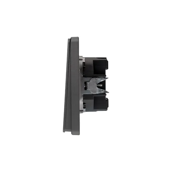 Переключатель перекрестный одноклавишный с подсветкой KRANZ Miele Round Титан KR-78-0718-2